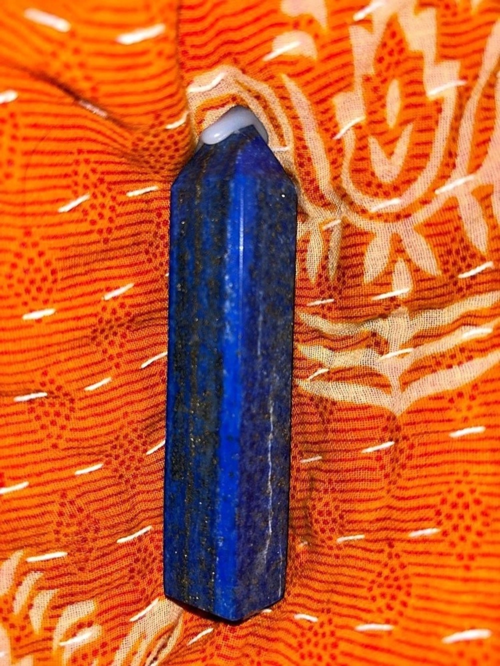polished lapis lazuli crystal tower or wand,